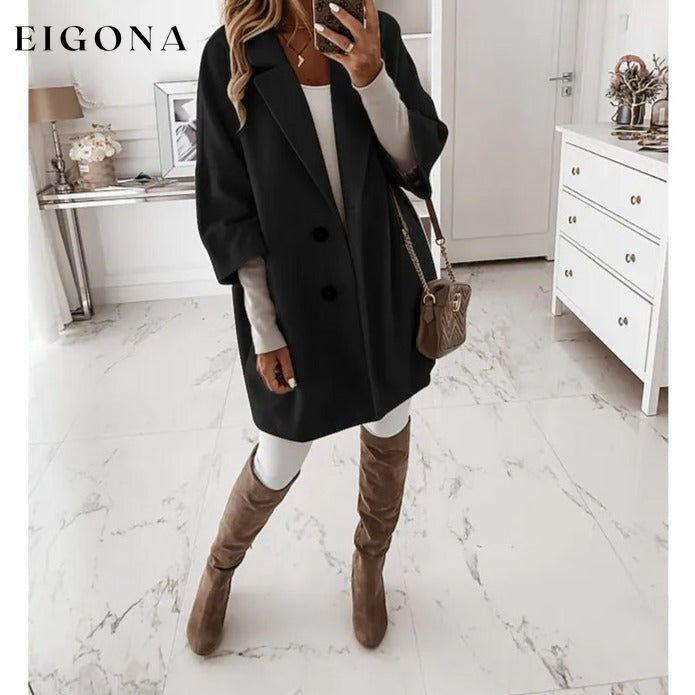 Women's Coat Shacket Jacket Long Sleeve Solid Color Oversized Black __stock:200 Jackets & Coats refund_fee:1200