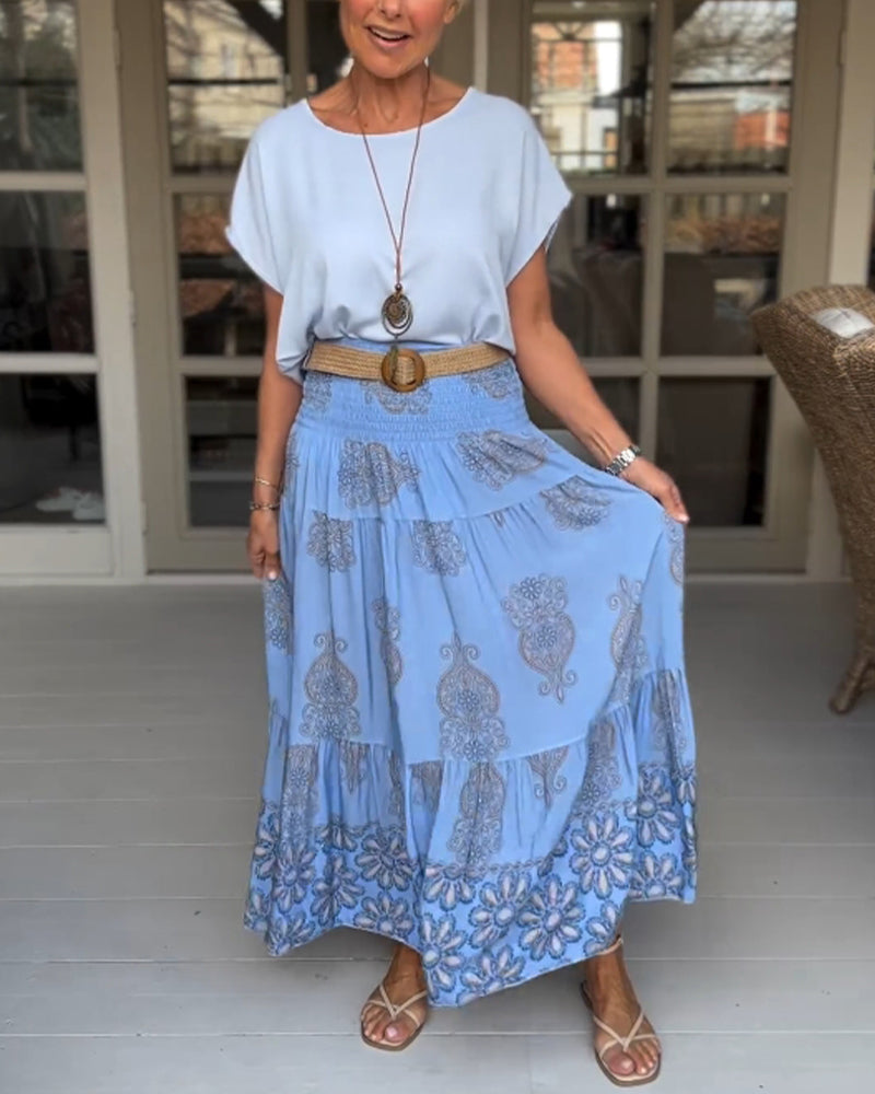 Gonna a pieghe patchwork colorato