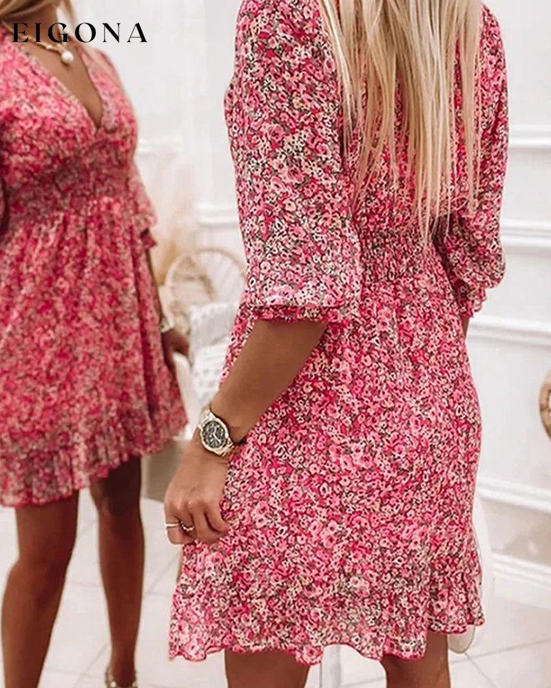 V-neck Floral Dress 23BF Casual Dresses Clothes Dresses Spring Summer