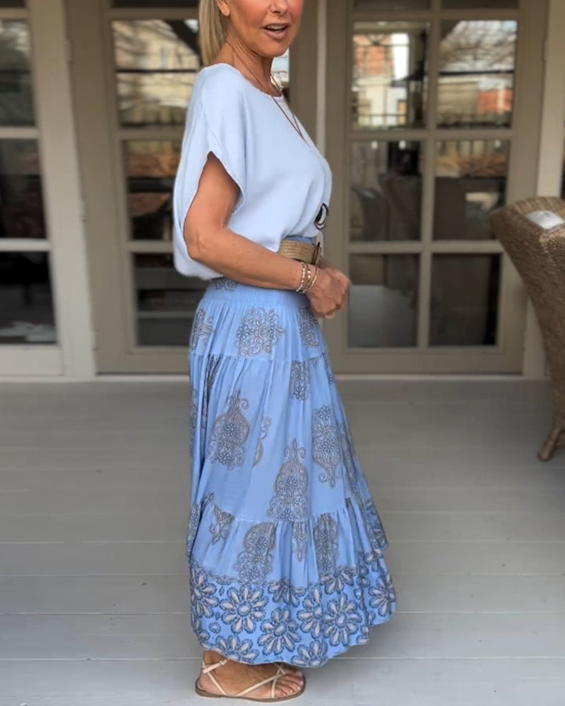 Gonna a pieghe patchwork colorato