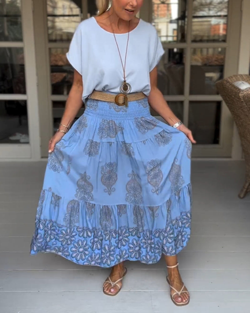 Gonna a pieghe patchwork colorato