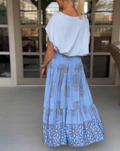 Gonna a pieghe patchwork colorato