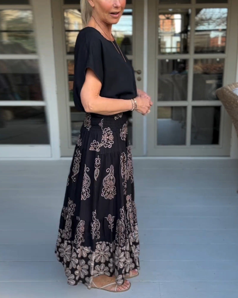 Gonna a pieghe patchwork colorato