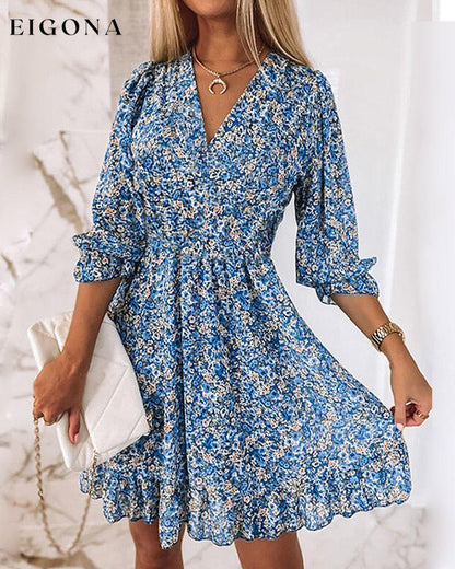 V-neck Floral Dress 23BF Casual Dresses Clothes Dresses Spring Summer