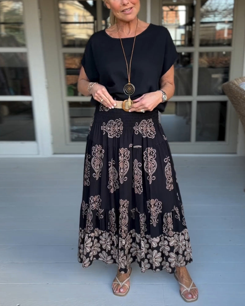 Gonna a pieghe patchwork colorato