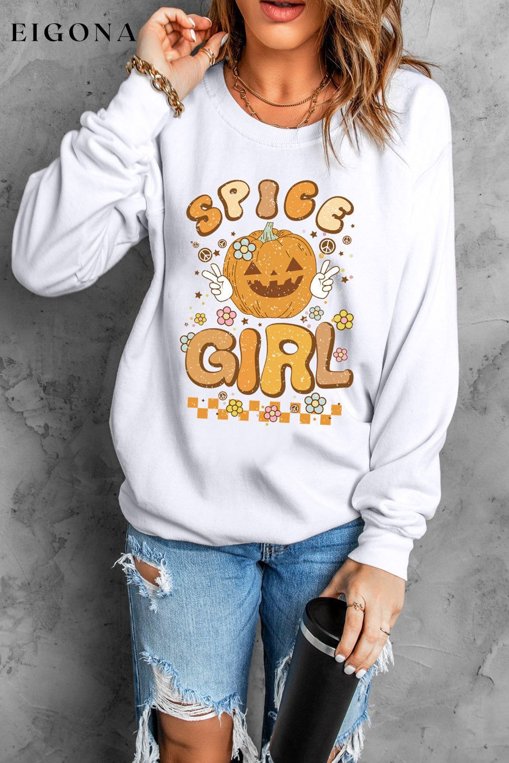 Round Neck Long Sleeve SPICE GIRL Graphic Sweatshirt clothes long sleeve top Ship From Overseas Sweater sweaters Sweatshirt SYNZ trend