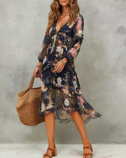 Sexy V-Neck Bohemian Dress