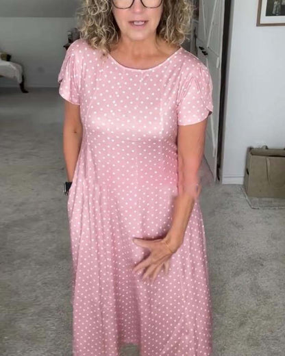 Abito con stampa a pois