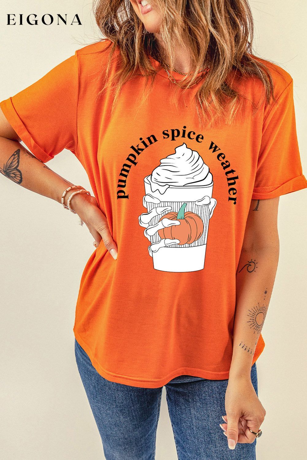 PUMPKIN SPICE WEATHER Graphic T-Shirt clothes Ship From Overseas SYNZ t shirts trend