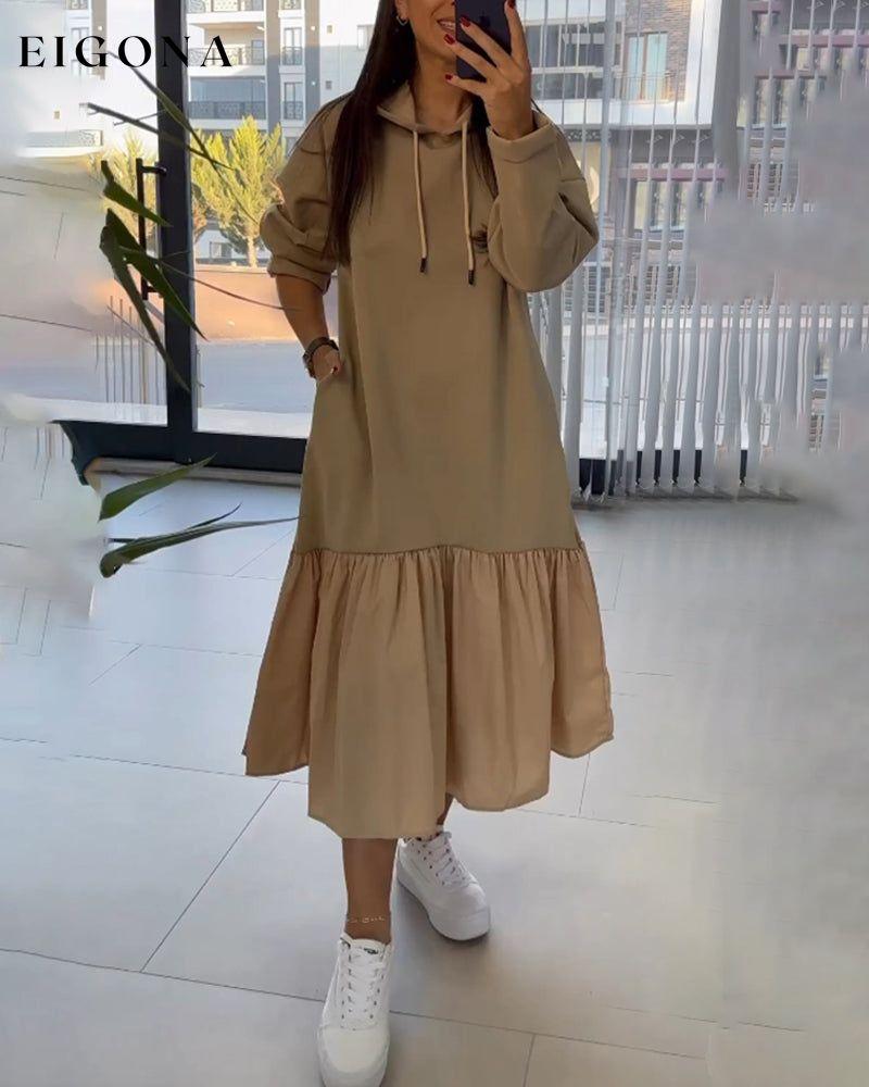 Pocket Long Sleeve Dress Khaki 2023 f/w 23BF casual dresses Clothes Dresses