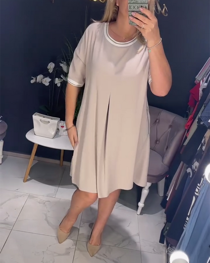 Casual Elegant Round Neck Pocket Dress