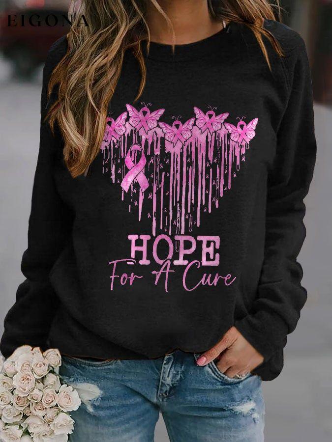 Butterfly Breast Cancer Heart Hope For A Cure Print Sweatshirt fall sale