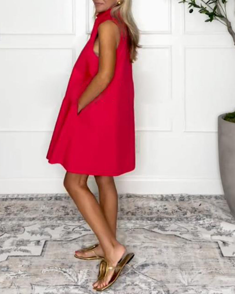 Street Fashion Sleeveless V Neck Dress