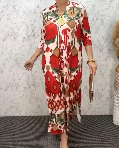 Temperament Floral Print Dress