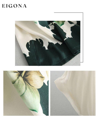 Printed ice silk short-sleeved t-shirt 23BF clothes Short Sleeve Tops T-shirts Tops/Blouses