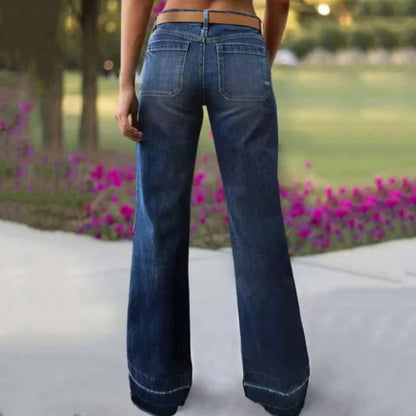 Women's Retro Flare Jeans with Pockets