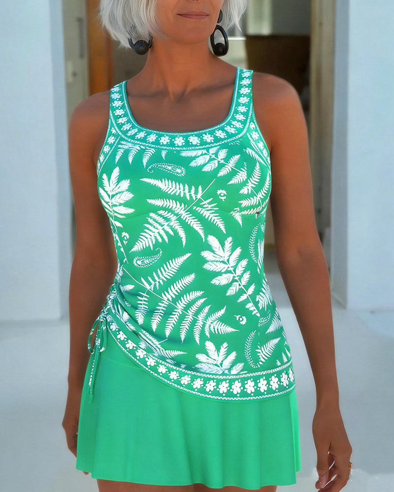 Botanical Print Sundress Tankini