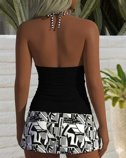 Deep V Peplum One-Piece