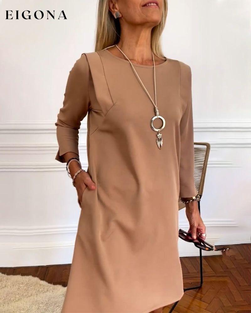 Elegant Shift Solid Color dress 2023 f/w 23BF casual dresses Clothes Dresses