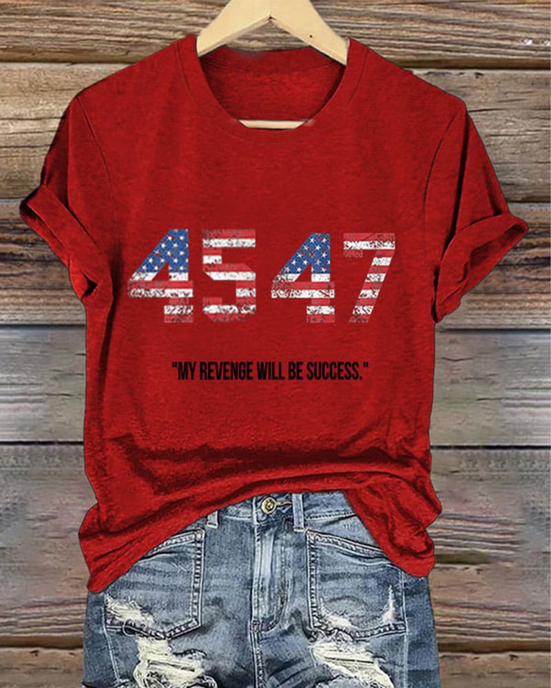 Hot Casual Printed Crew Neck T-Shirt 2024 f/w MAGA spring summer t-shirts