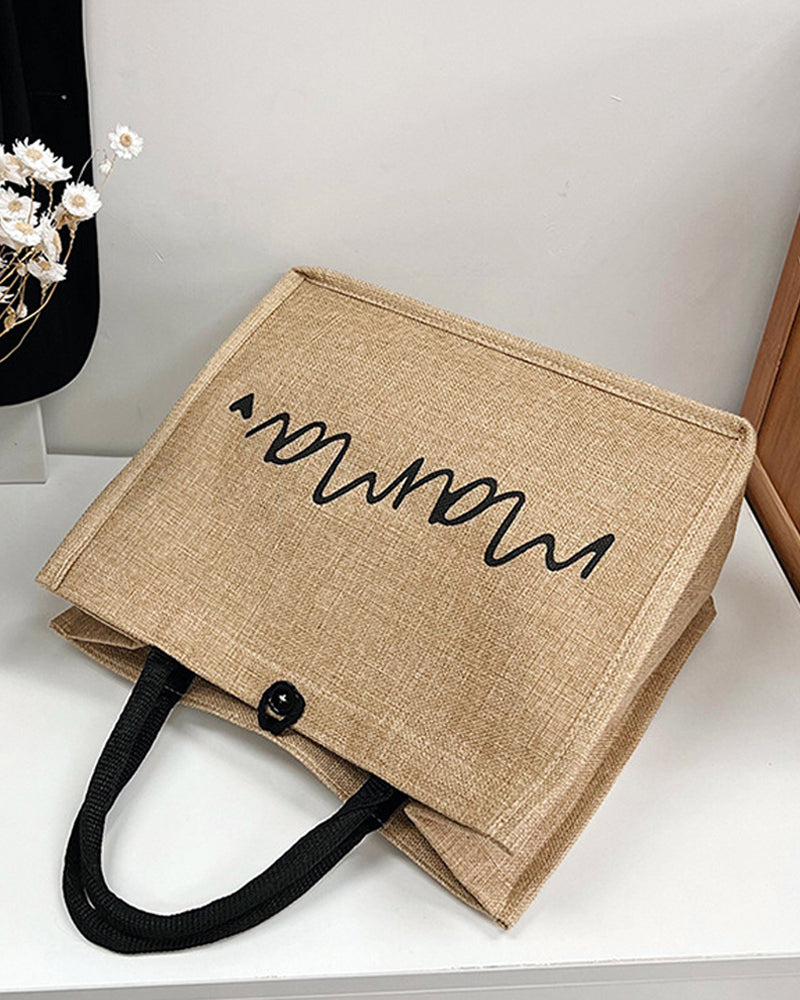 Portable Linen Large Capacity Shoulder Bag