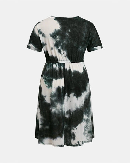 V-Neck Tie-Dye Dress