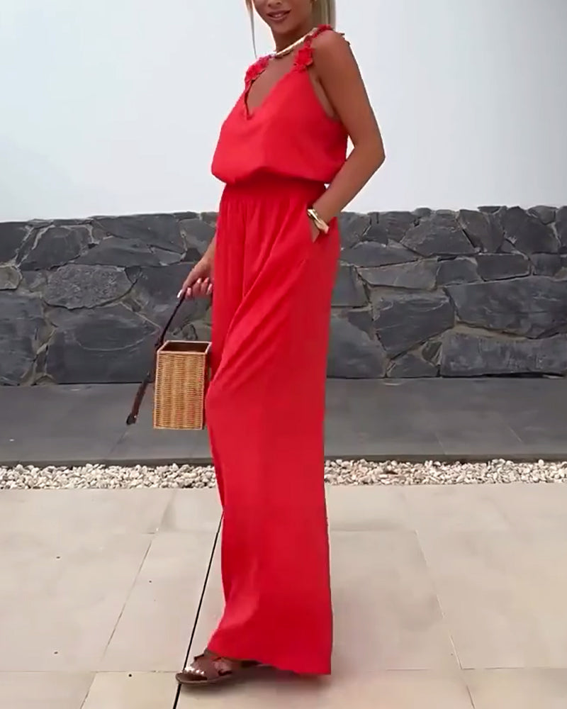 Holiday Straps-Overall in Volltonfarbe