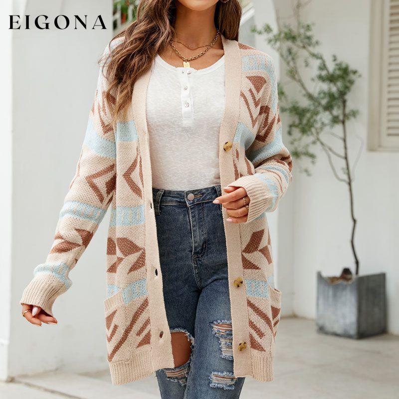 Casual Vintage Knitted Cardigan Beige best Best Sellings cardigan cardigans clothes Sale tops Topseller