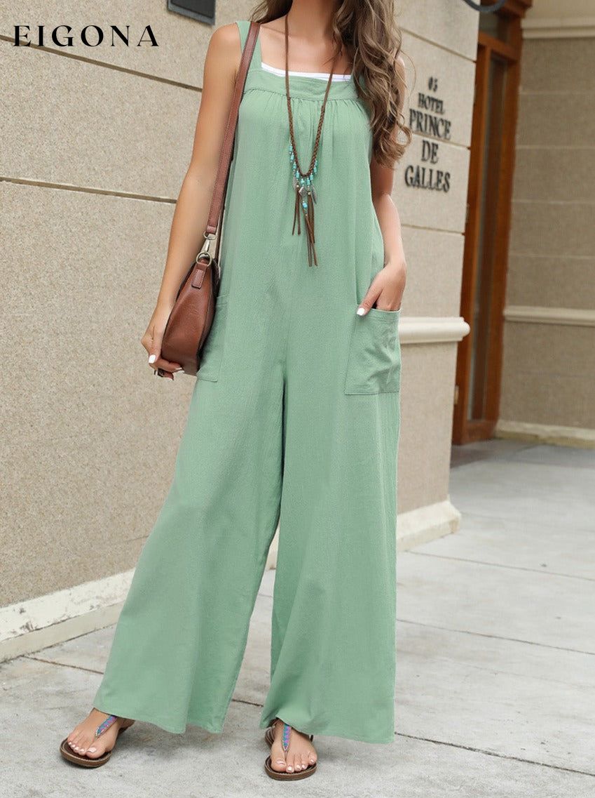 Square Neck Sleeveless Jumpsuit clothes N@X Ship From Overseas Shipping Delay 09/29/2023 - 10/01/2023 trend