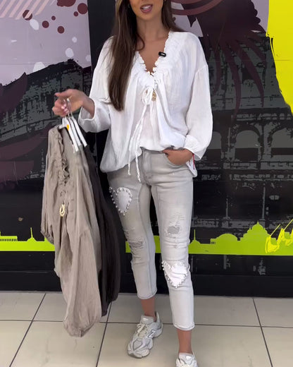 Loose Long Sleeve Blouse