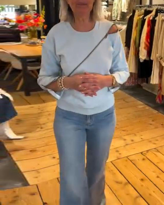 Zip-up Round Neck Casual Sweatshirt