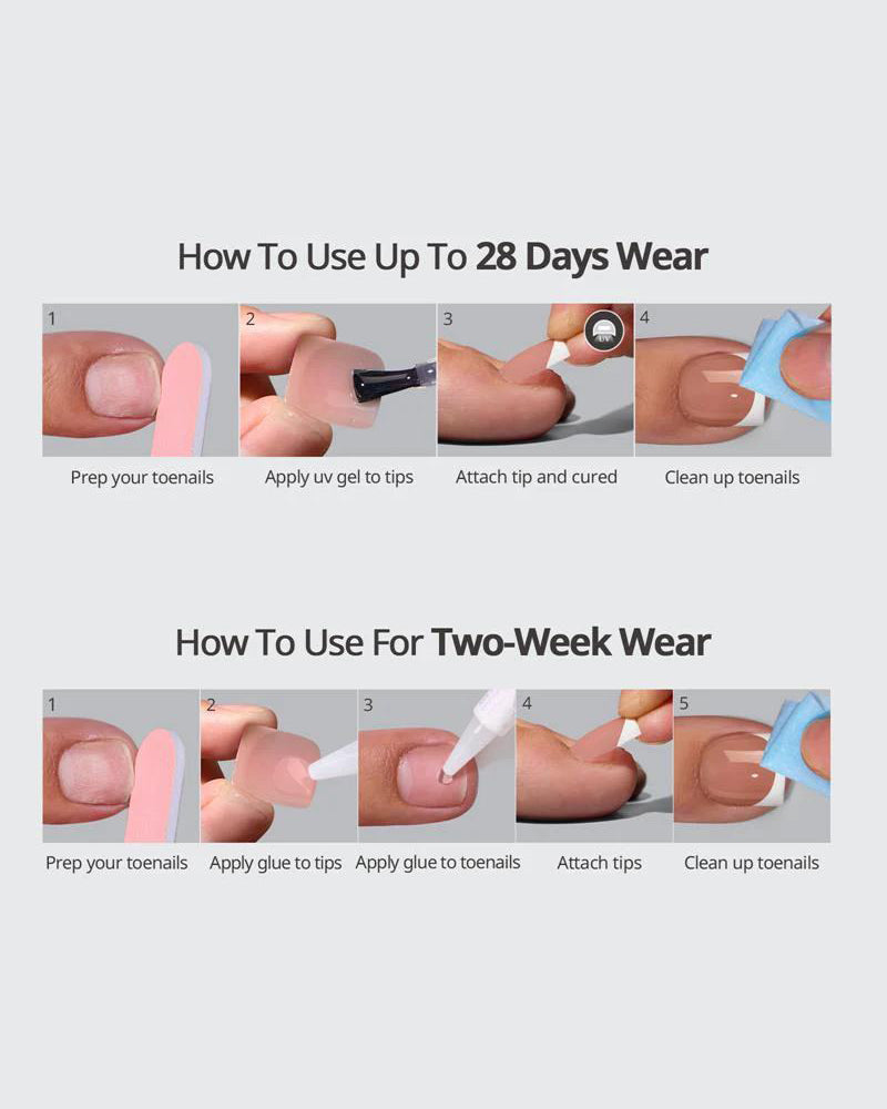 French Short Nude Toe Nails