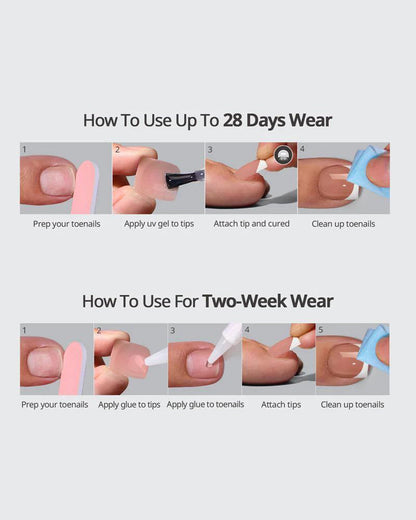 French Short Nude Toe Nails