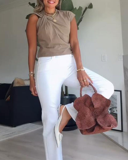 Ärmelloses Twist-T-Shirt