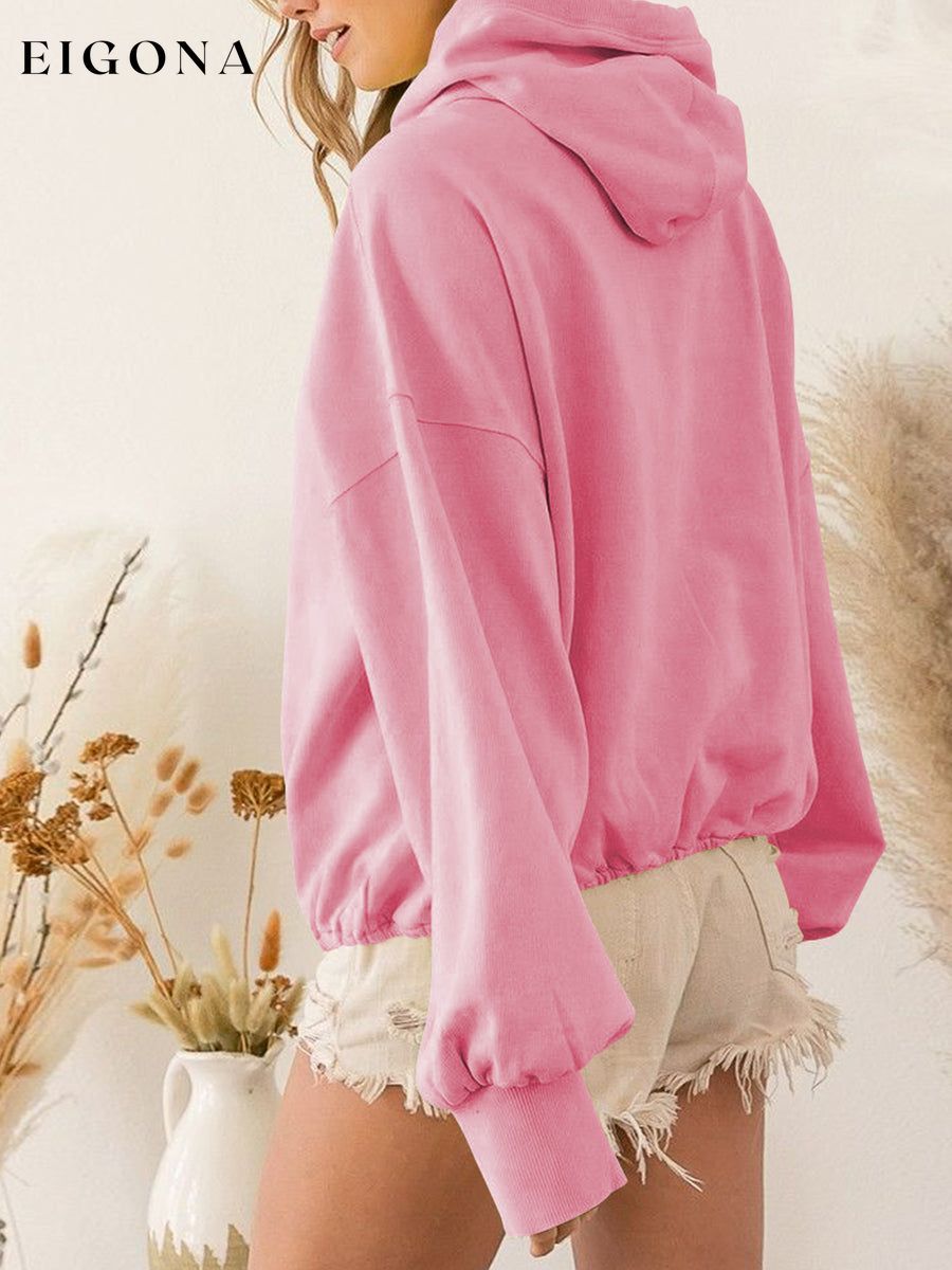 Zip-Up Dropped Shoulder Hoodie clothes hoodie long sleeve MDML Ship From Overseas Shipping Delay 09/29/2023 - 10/02/2023 sweater sweaters Sweatshirt trend