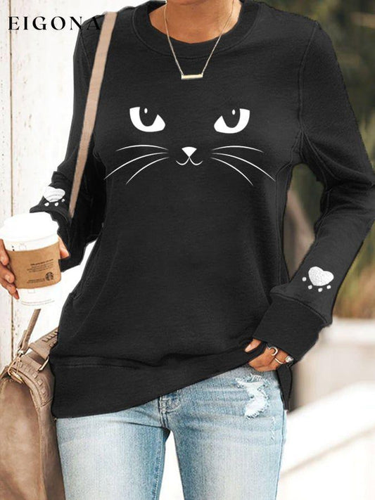 Women's Cat Print Casual Sweatshirt