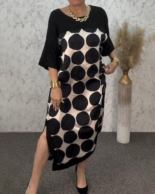 Loose Polka Dot Straight Dress