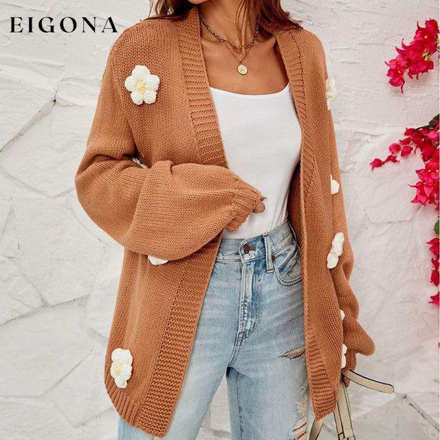 3D Flower Decorated Casual Cardigan best Best Sellings cardigan cardigans clothes Sale tops Topseller