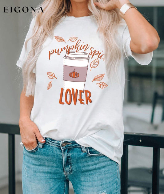 PUMPKIN SPICE LOVER Graphic T-Shirt White clothes Ship From Overseas SYNZ t-shirt top trend