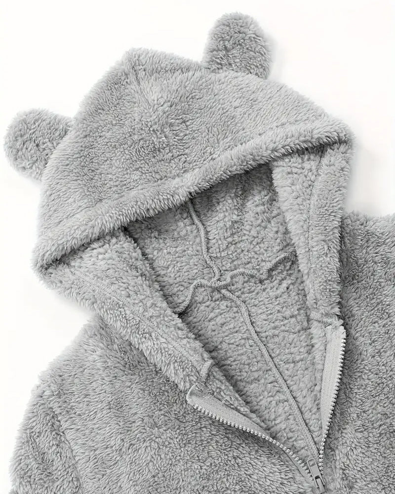 Fleece-Lined Thick Furry Jumpsuit