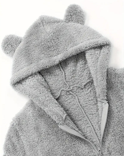 Fleece-Lined Thick Furry Jumpsuit