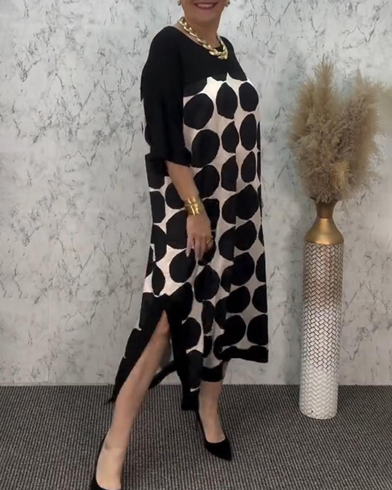 Loose Polka Dot Straight Dress