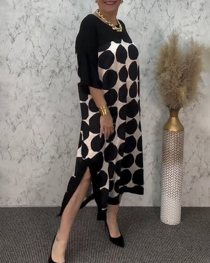 Loose Polka Dot Straight Dress