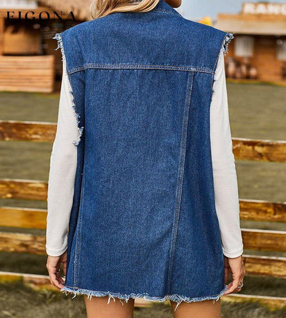 Distressed Sleeveless Denim Jacket clothes M.F Ship From Overseas Shipping Delay 09/29/2023 - 10/02/2023 trend