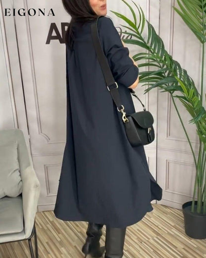 Solid color lapel casual dress 2023 f/w 23BF casual dresses Clothes Dresses spring