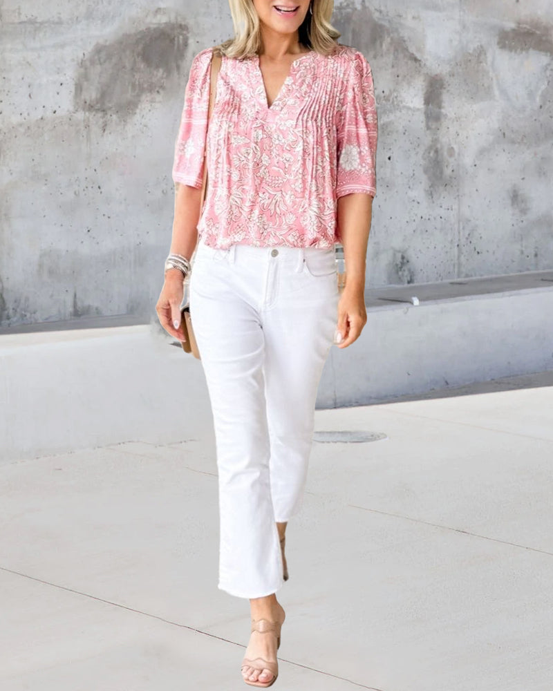 Mid-sleeve soft and casual blouse blouses & shirts summer