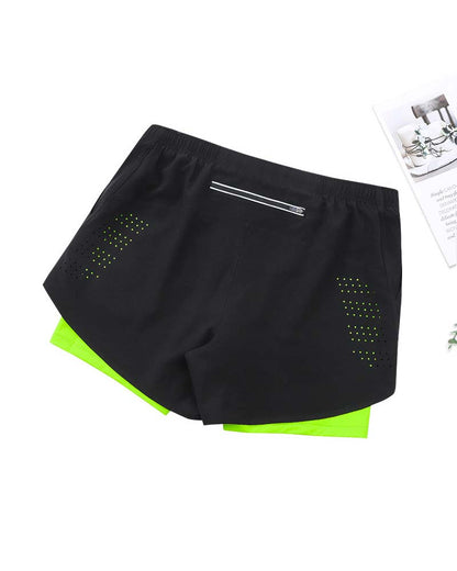 Men's quick-drying breathable double-layer sports shorts 2024 f/w shorts man spring summer