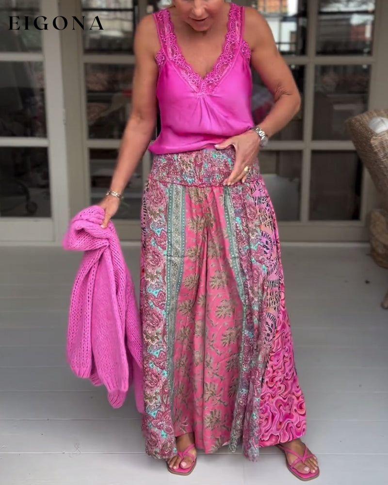 Colorful loose wide-leg pants pant spring summer