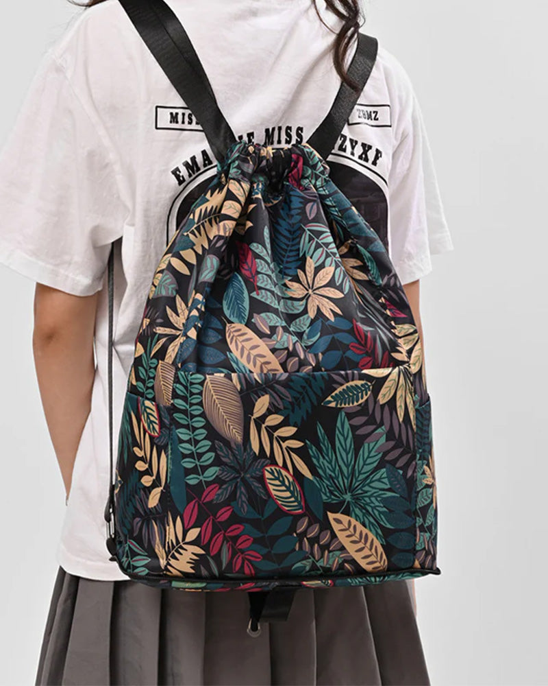 Ethnic style drawstring shoulder bag bags