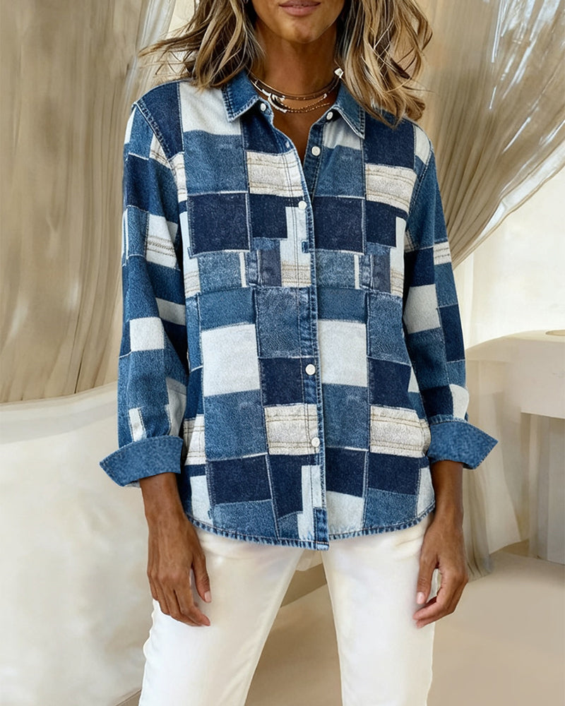 Lapel Stylish Long-Sleeved Shirt